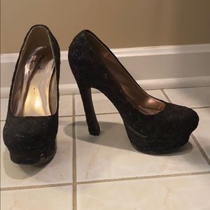 Black platform heels